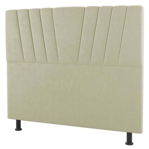 Cabeceira Cama Box Casal Queen Size Dublin 160cm Sintético Bege - Desk Design