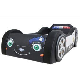 Mini Cama Baby Policia com Rodas Sobrepostas - Cor Preta - 2
