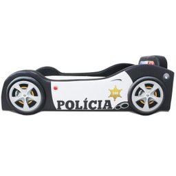 Mini Cama Baby Policia com Rodas Sobrepostas - Cor Preta - 3