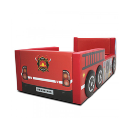 Cama Carro Bombeiro Solteiro Estofada - Cor Vermelha - 3