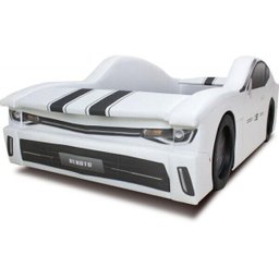 Cama Carro Chevy Solteiro Estofada com Rodas Embutidas - Cor Branca - 4
