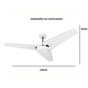 Ver imagem 6 de Ventilador de Teto Natuvent Callis No Light 3 Pás Madeira Branco 127v