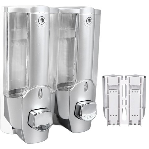 Dispenser Duplo Higienico Alcool Gel Sabonete Liquido Shampoo Loja Comercio Hotel Shopping Banheiro 