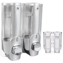 Ver imagem 1 de Dispenser Duplo Higienico Alcool Gel Sabonete Liquido Shampoo Loja Comercio Hotel Shopping Banheiro