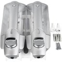 Ver imagem 3 de Dispenser Duplo Higienico Alcool Gel Sabonete Liquido Shampoo Loja Comercio Hotel Shopping Banheiro