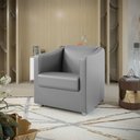 Ver imagem 2 de Poltrona Decorativa Bia Material Sintético Cinza Dal Poz Estofados
