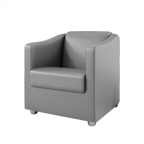 Poltrona Decorativa Bia Material Sintético Cinza Dal Poz Estofados
