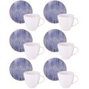 Ver imagem 3 de Kit 6 Xícaras com Pires de Expresso Tramontina Abstratta em Porcelana Decorada 95ml Cozinha Servir