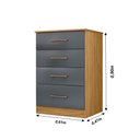 Ver imagem 2 de Cômoda Ms913 61cm 4 Gavetas Linha Cômoda Freijó Cinza Moval