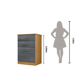 Cômoda Ms913 61cm 4 Gavetas Linha Cômoda Freijó Cinza Moval - 3