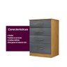 Cômoda Ms913 61cm 4 Gavetas Linha Cômoda Freijó Cinza Moval - 5