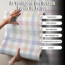 Ver imagem 3 de Papel de Parede Autocolante Xadrez Aquarela - 3 Metros