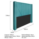 Ver imagem 4 de Kit Cabeceira E Calçadeira Baú Casal 140cm Azul Turquesa