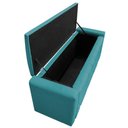 Ver imagem 2 de Kit Cabeceira E Calçadeira Baú Casal 140cm Azul Turquesa