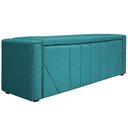 Ver imagem 5 de Kit Cabeceira E Calçadeira Baú Casal 140cm Azul Turquesa