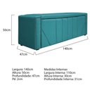 Ver imagem 3 de Kit Cabeceira E Calçadeira Baú Casal 140cm Azul Turquesa