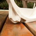 Ver imagem 3 de Kit 02 Espreguiçadeira Piscina de Plástico Pitangui Branca com Rodas