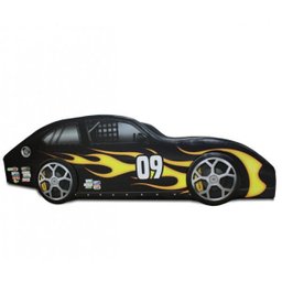 Cama Carro Hot Solteiro Estofada - Cor Preta - 3