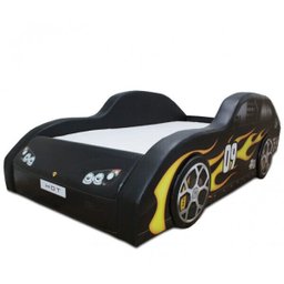 Cama Carro Hot Solteiro Estofada - Cor Preta - 2