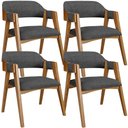 Ver imagem 1 de Kit 04 Cadeiras para Sala de Jantar e Estar Living Estofada Suran L02 Linho Cinza Escuro - Lyam Lyam