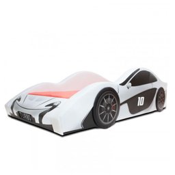Cama Carro Jet Solteiro Estofada - Cor Branca - 3
