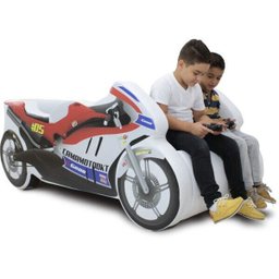 Mini Cama Moto Ninja Totalmente Estofada - Cor Branca - 2
