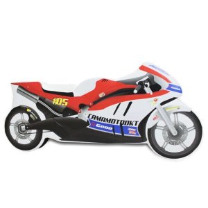 Mini Cama Moto Ninja Totalmente Estofada - Cor Branca