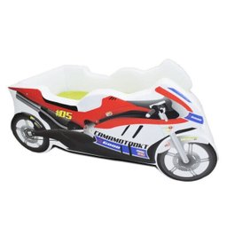 Mini Cama Moto Ninja Totalmente Estofada - Cor Branca - 3