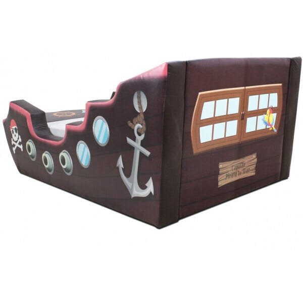 Cama Infantil Pirata Totalmente Estofada - Cor Marrom - 3