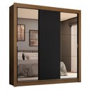 Ver imagem 3 de Guarda-roupa Casal 3 Portas de Correr com Espelhos 4 Gavetas Rustic/preto Sublime Plus Madesa