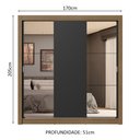 Ver imagem 4 de Guarda-roupa Casal 3 Portas de Correr com Espelhos 4 Gavetas Rustic/preto Sublime Plus Madesa