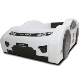 Mini Cama Policia Civil com Rodas Sobrepostas - Cor Branca - 3