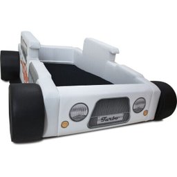 Cama Carro Calhambeque Solteiro Toda Estofada Impressão Digital - Cor Branca - 3