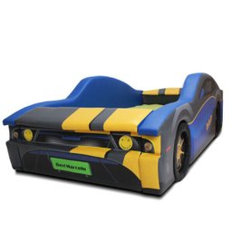 Cama Carro Smile Solteiro Estofada - Cor Azul - 4