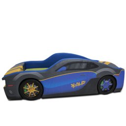 Cama Carro Smile Solteiro Estofada - Cor Azul - 2