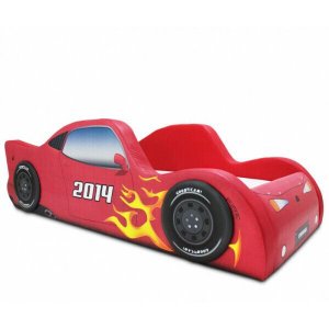Cama Carro Fire Solteiro Estofada - Cor Vermelha
