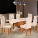 Ver imagem 1 de Mesa de Jantar 6 Lugares Adele Mel/Blonde/Nude - Viero Móveis