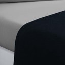 Ver imagem 2 de Jogo de Cama Malha Lençol 100% Algodão Gran Moratta 3 Peças Solteiro - Azul Marinho-cinza