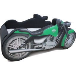 Cama Infantil Moto Chopper Totalmente Estofada - Cor Verde - 2