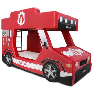 Beliche Bombeiro Infantil Estofada - Cor Vermelha