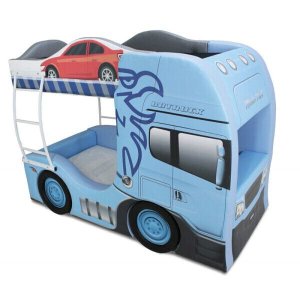 Beliche Cegonha Infantil Estofada com Rodas Embutidas - Cor Azul Bebê