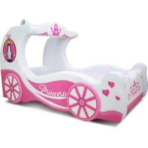 Cama Infantil Cinder com Rodas Sobrepostas - Cor Branca