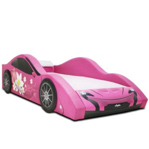 Cama Carro Solteiro Jet Girl Totalmente Estofada - Cor Pink