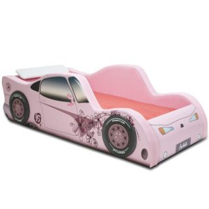 Cama Carro Solteiro Street Girl Estofada - Cor Rosa