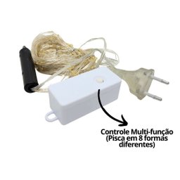 Pisca Chuva de Ouro Cascata 200 Lâmpadas Led Warm Bivolt - Art Christmas - 3
