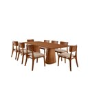 Ver imagem 2 de Sala de Jantar Mesa Noronha 220cm Tampo Laminado Barril e 8 Cadeiras Viena Gold
