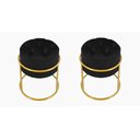 Ver imagem 1 de Kit 2 Puff Banqueta Estofado Decorativo Base de Ferro Capitonê Suede Preto do Lar Móveis e Decoração