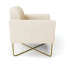Ver imagem 4 de Poltrona Base X Industrial Dourado Marisa Linho Bege A19 D03 - D'Rossi