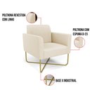 Ver imagem 6 de Poltrona Base X Industrial Dourado Marisa Linho Bege A19 D03 - D'Rossi