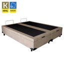 Ver imagem 2 de Cama Box Baú King Bipartido Suede Bege Emth 193x203x40